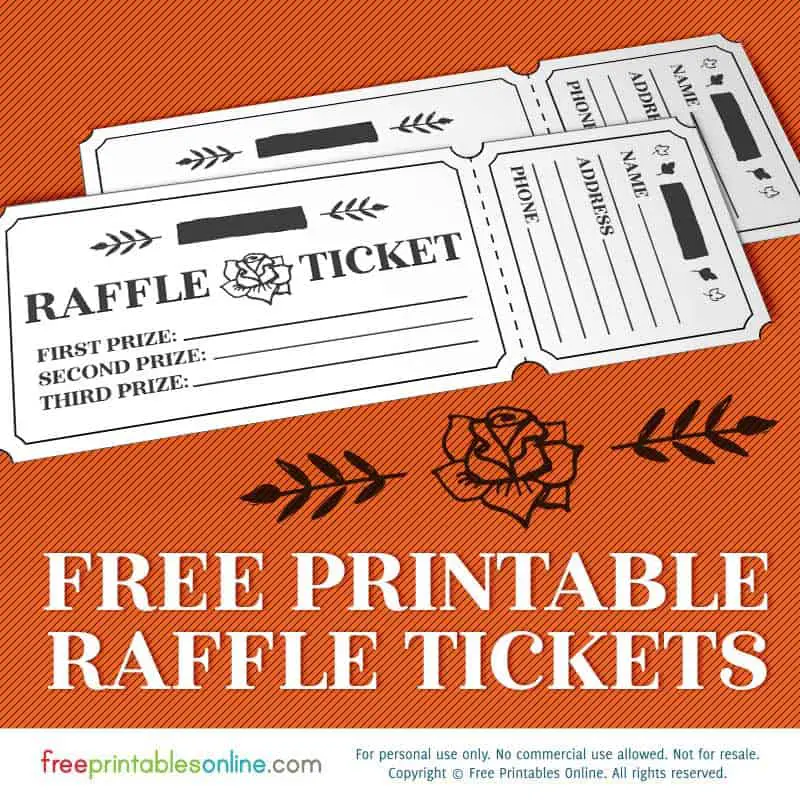 printable rosy raffle tickets free raffle template free online raffle ticket