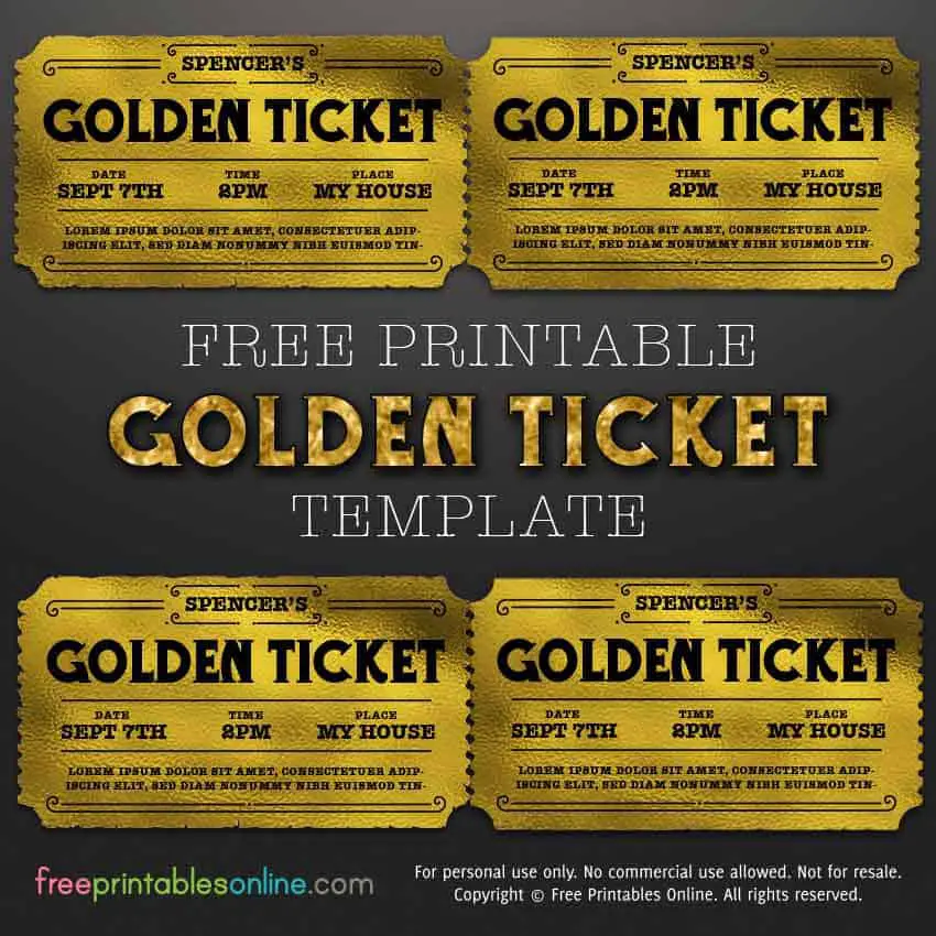 Printable Golden Ticket Template