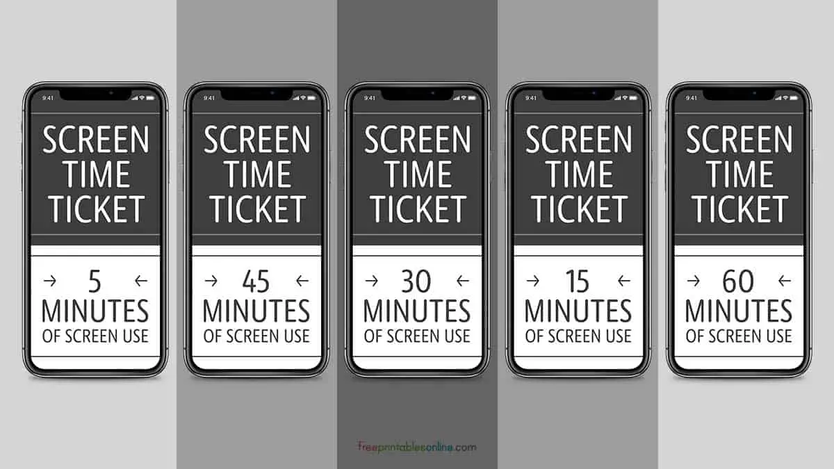 Printable Screen Time Tickets