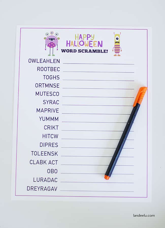 Halloween Word Scramble