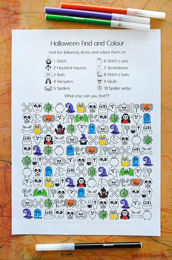 Halloween Find and Colour Activity