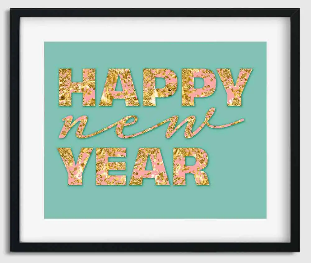 Free Printable Happy New Year Wall Art