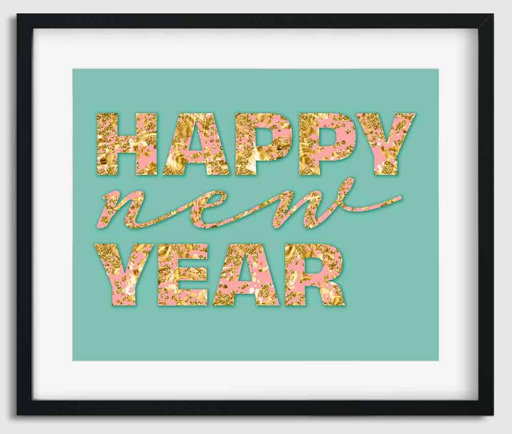 Free Printable Happy New Year Wall Art