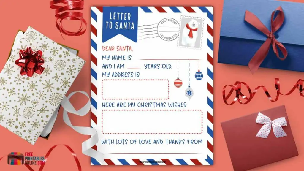 letter to Santa to fill in